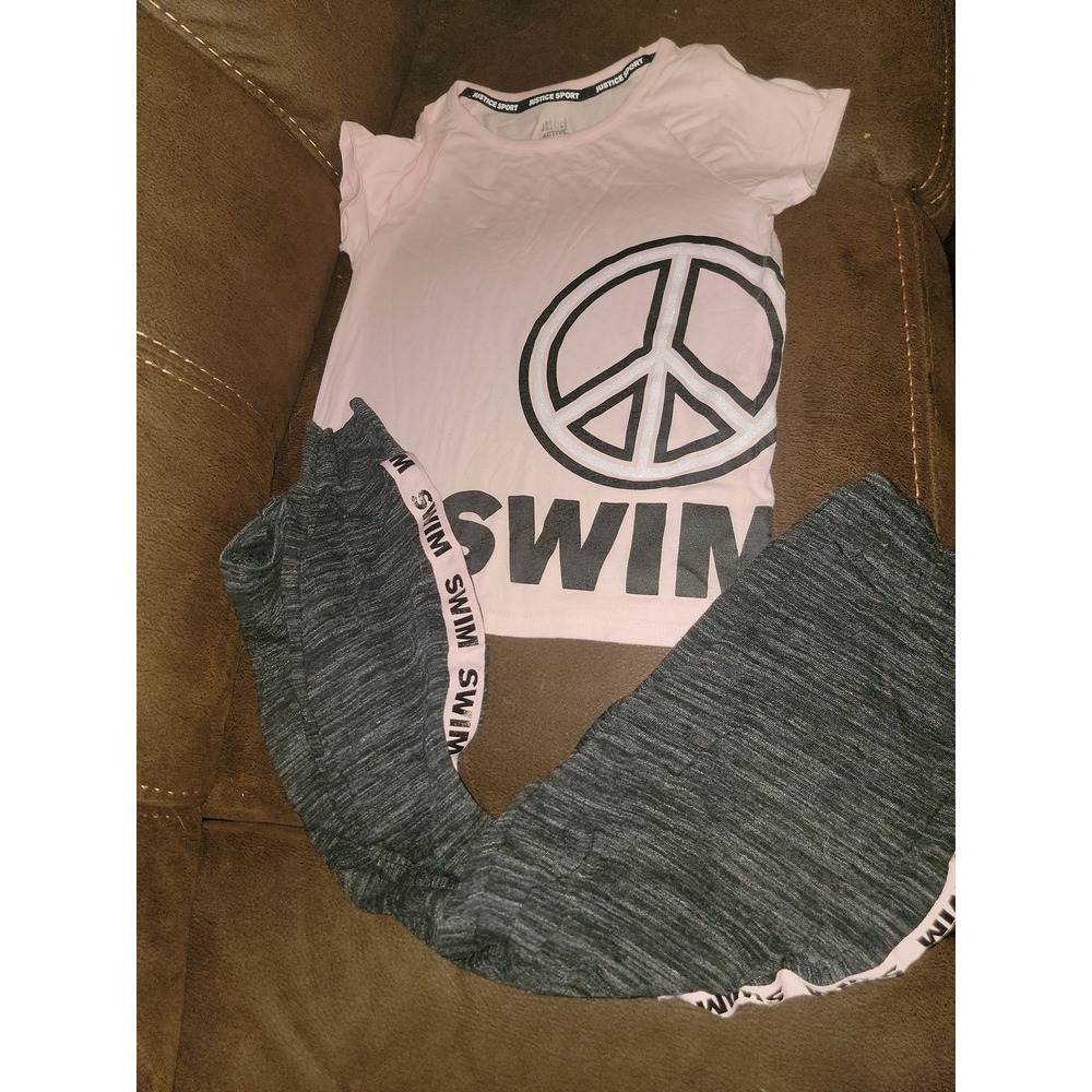 Justice active swim outfit top size 12 pants size 12 plus